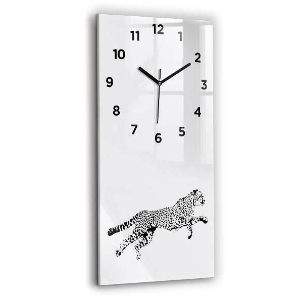 Modern vertical wall clock Silhouette of a panther