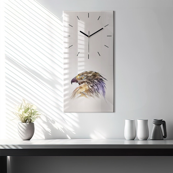 Modern vertical wall clock Bird of Predation