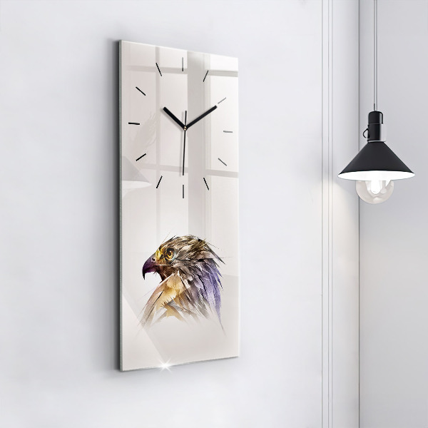 Modern vertical wall clock Bird of Predation
