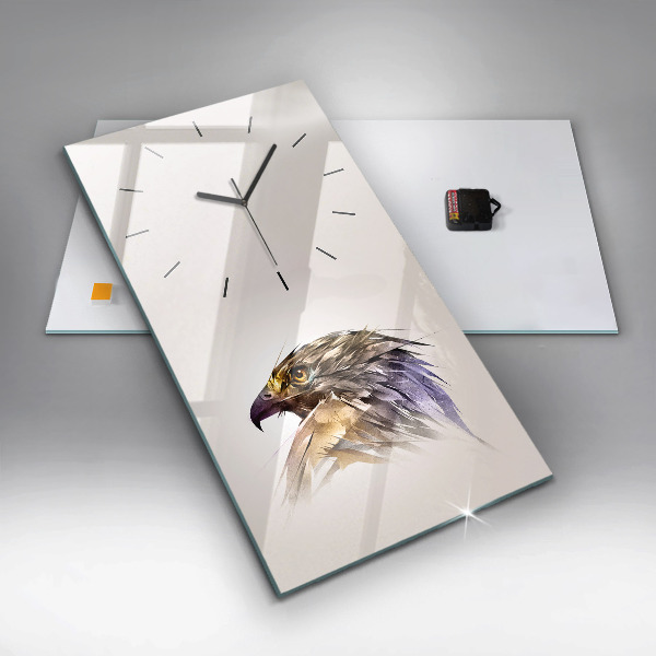 Modern vertical wall clock Bird of Predation