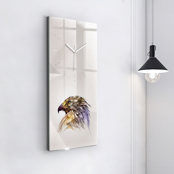 Modern vertical wall clock Bird of Predation