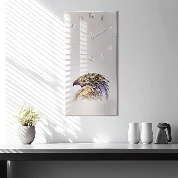 Modern vertical wall clock Bird of Predation