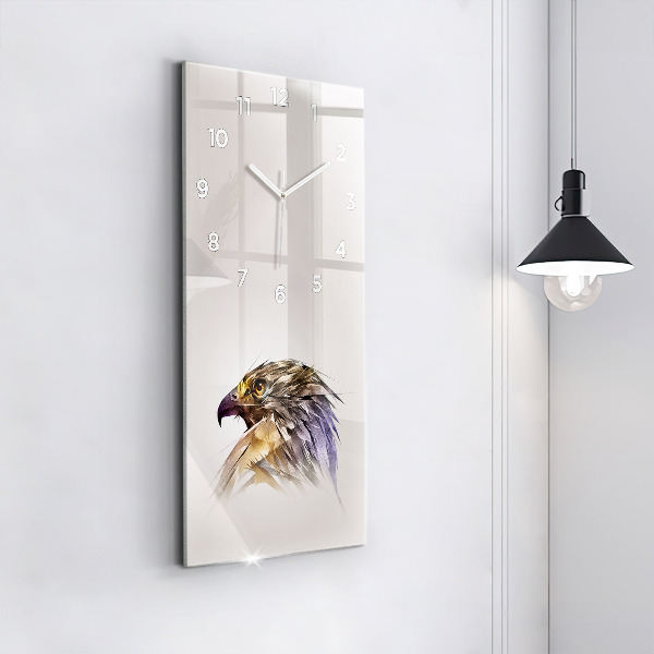 Modern vertical wall clock Bird of Predation