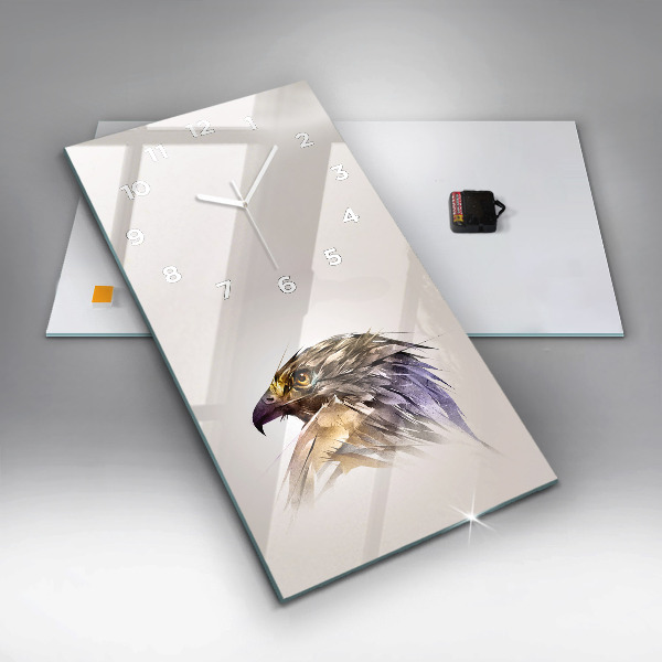 Modern vertical wall clock Bird of Predation