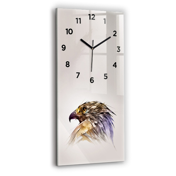 Modern vertical wall clock Bird of Predation