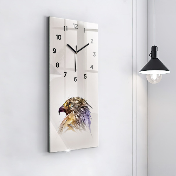 Modern vertical wall clock Bird of Predation