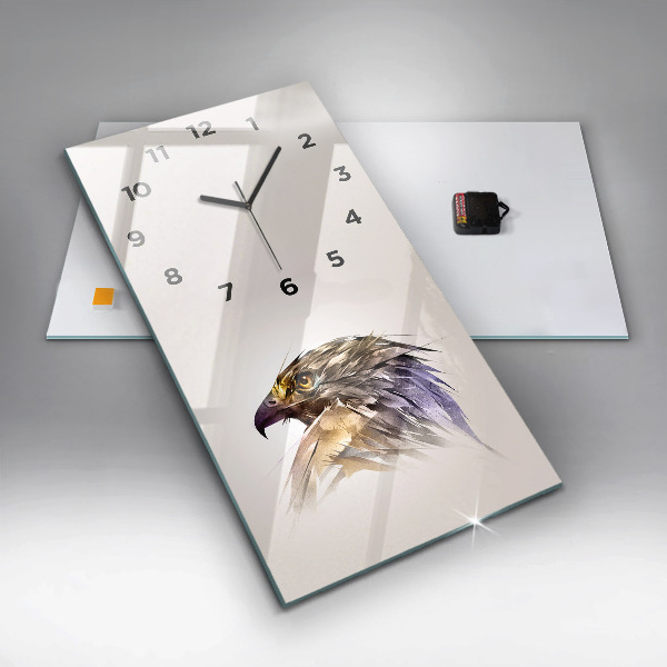 Modern vertical wall clock Bird of Predation