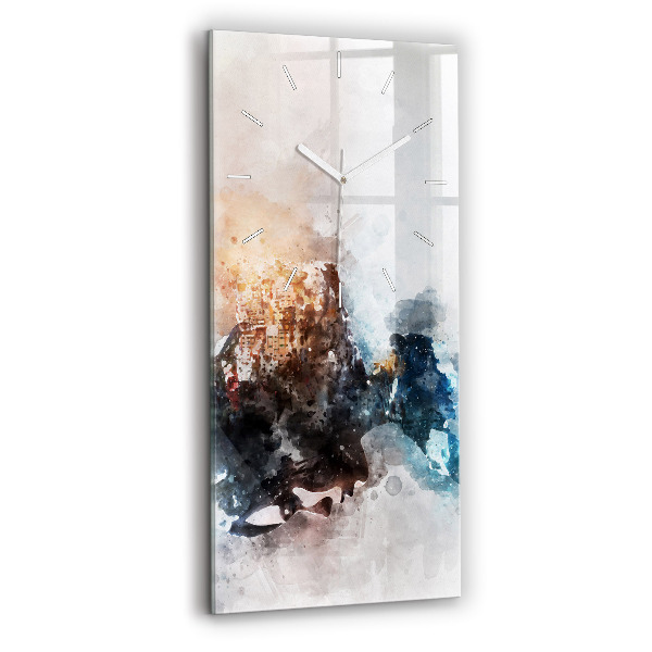 Modern vertical wall clock Abstract faces