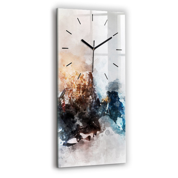 Modern vertical wall clock Abstract faces