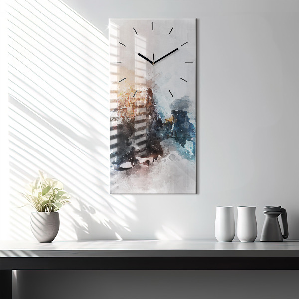 Modern vertical wall clock Abstract faces