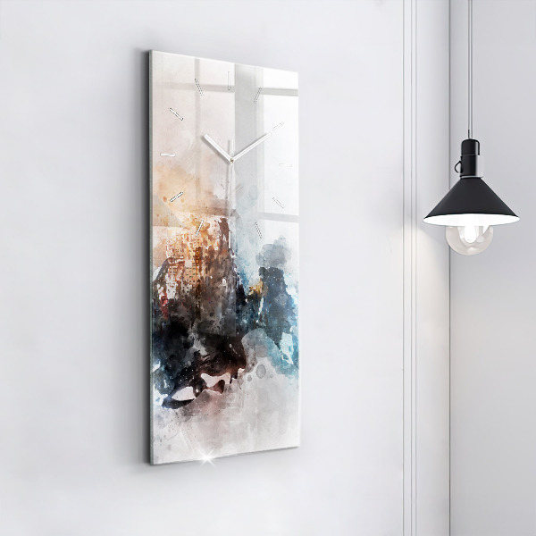 Modern vertical wall clock Abstract faces