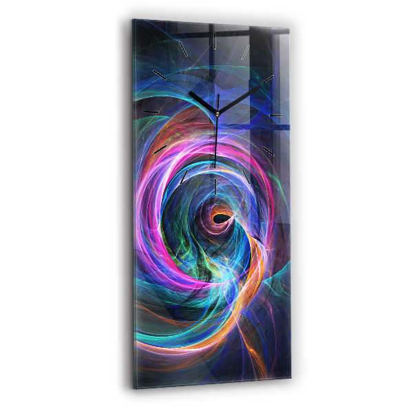 Modern vertical wall clock Colorful Fractal