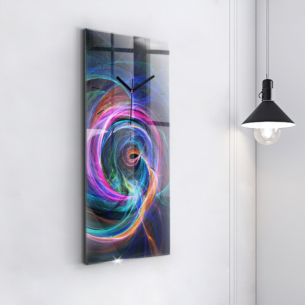 Modern vertical wall clock Colorful Fractal