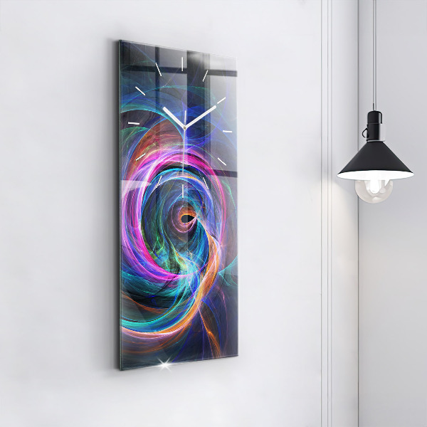 Modern vertical wall clock Colorful Fractal