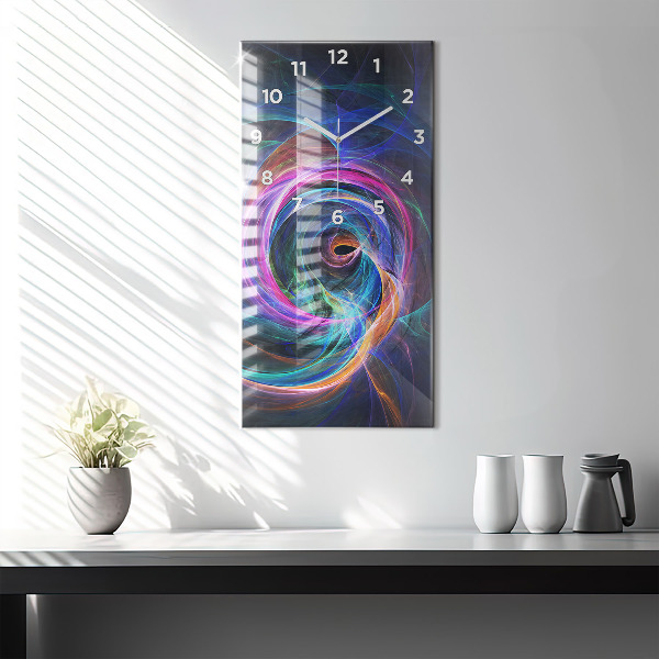 Modern vertical wall clock Colorful Fractal