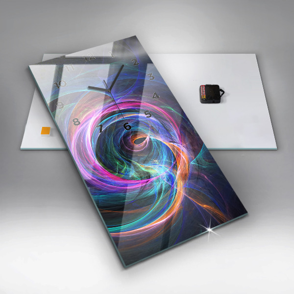 Modern vertical wall clock Colorful Fractal