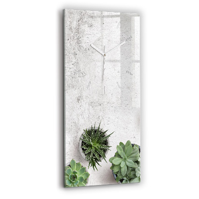 Modern vertical wall clock Ornamental plants