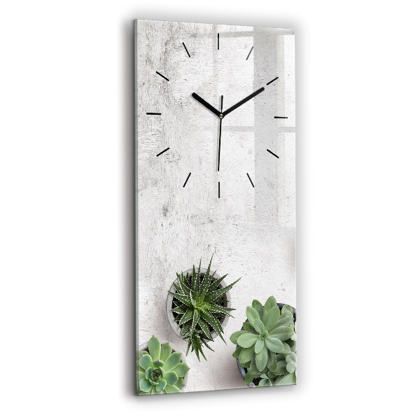 Modern vertical wall clock Ornamental plants