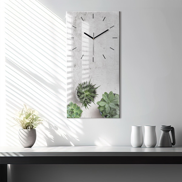 Modern vertical wall clock Ornamental plants