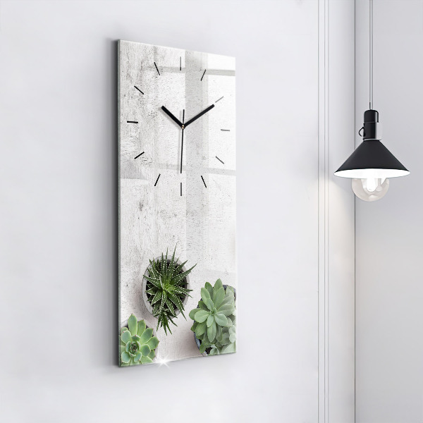 Modern vertical wall clock Ornamental plants