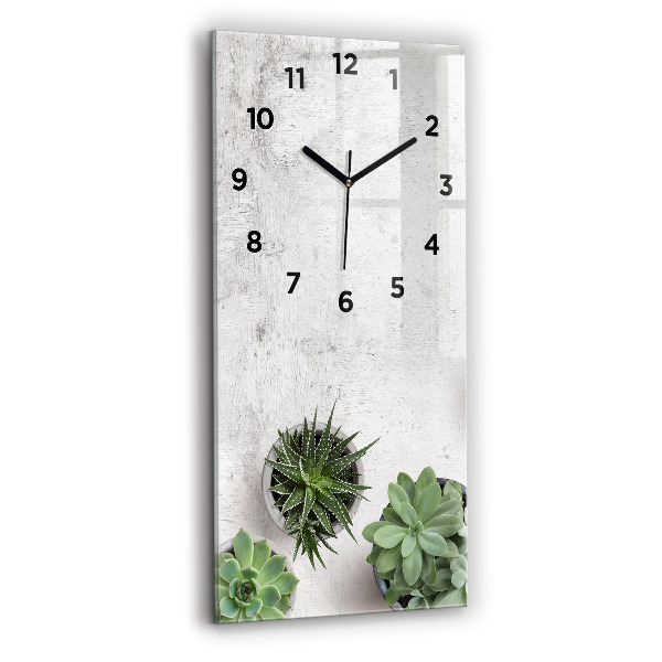 Modern vertical wall clock Ornamental plants