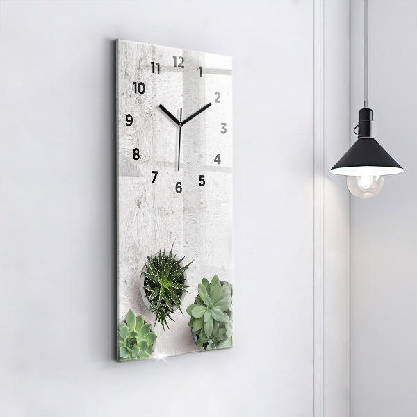 Modern vertical wall clock Ornamental plants