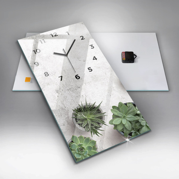 Modern vertical wall clock Ornamental plants