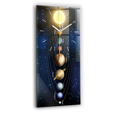 Modern vertical wall clock Solar system