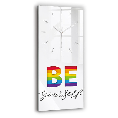Modern vertical wall clock The inscription Be yourself