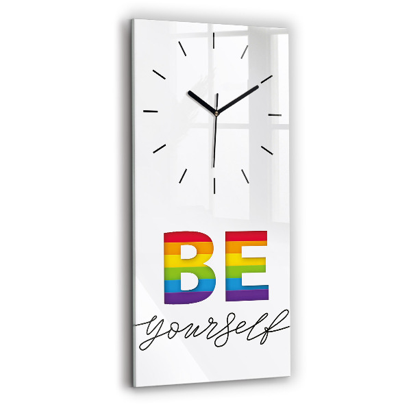 Modern vertical wall clock The inscription Be yourself