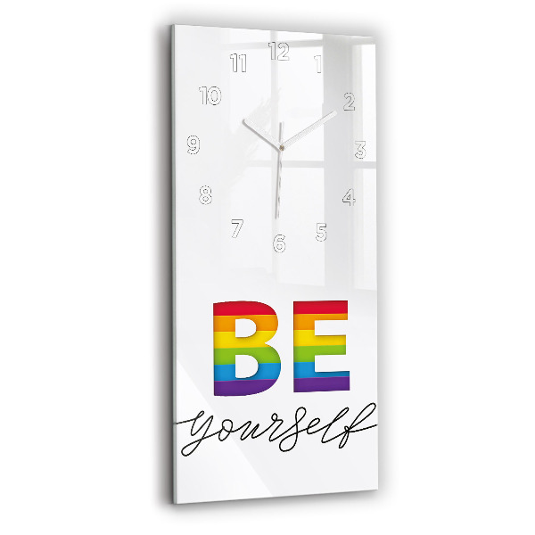 Modern vertical wall clock The inscription Be yourself