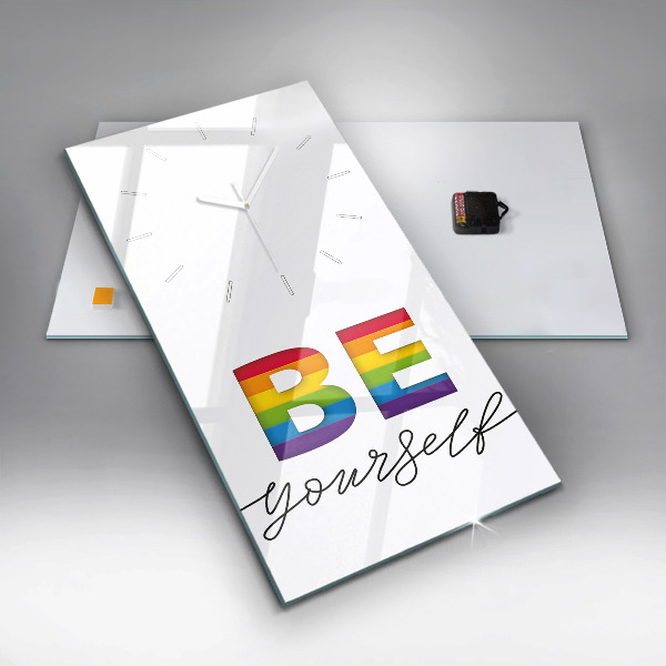 Modern vertical wall clock The inscription Be yourself