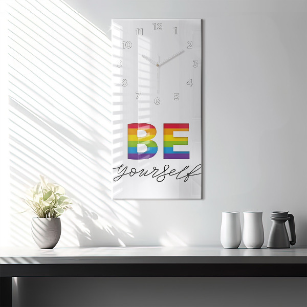 Modern vertical wall clock The inscription Be yourself