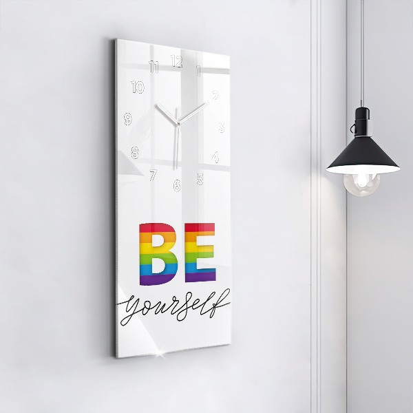 Modern vertical wall clock The inscription Be yourself