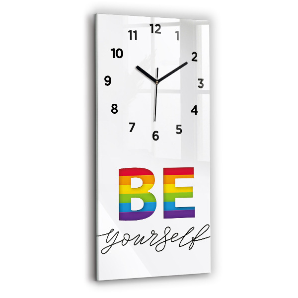 Modern vertical wall clock The inscription Be yourself