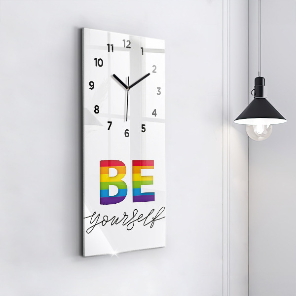 Modern vertical wall clock The inscription Be yourself