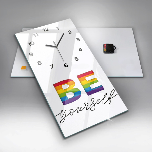 Modern vertical wall clock The inscription Be yourself