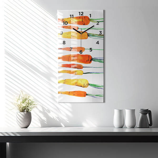 Modern vertical wall clock Carrot illustration