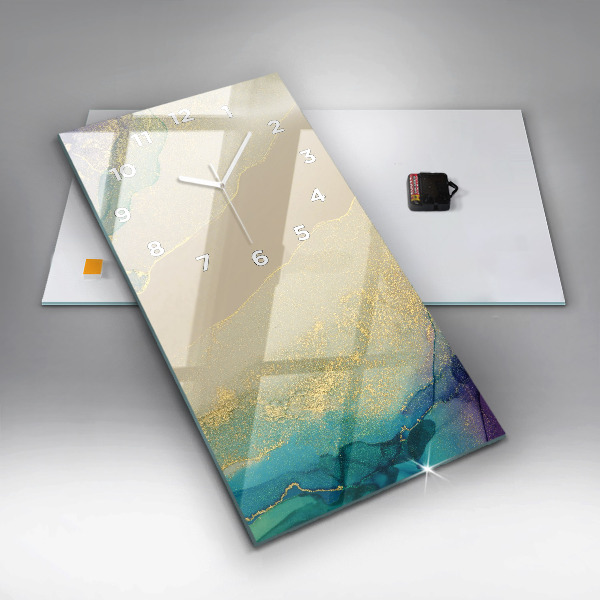 Modern vertical wall clock Abstraction of colors