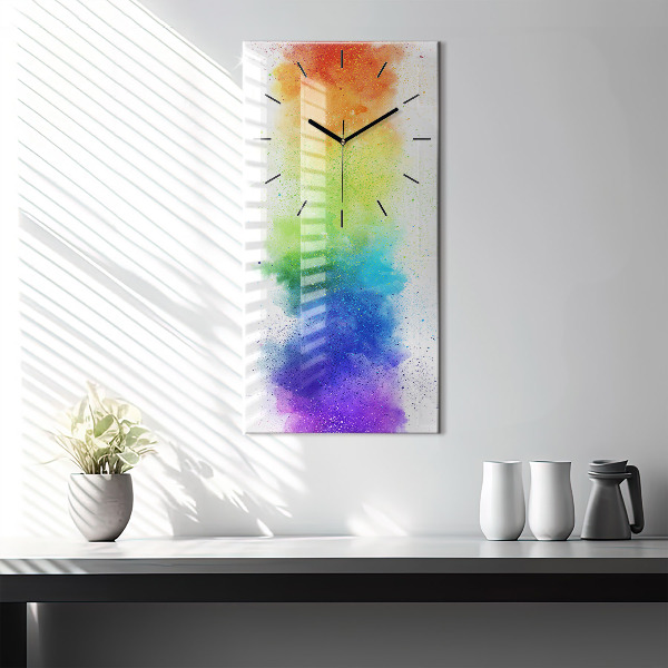 Modern vertical wall clock Abstract rainbow