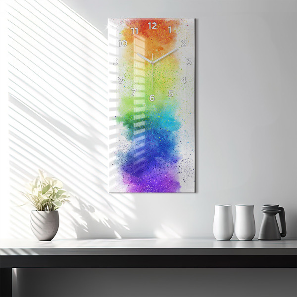 Modern vertical wall clock Abstract rainbow