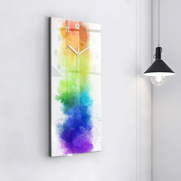 Modern vertical wall clock Abstract rainbow