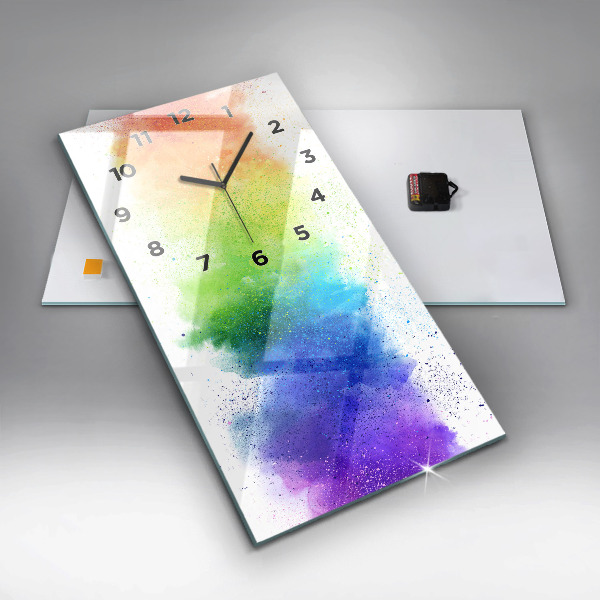 Modern vertical wall clock Abstract rainbow