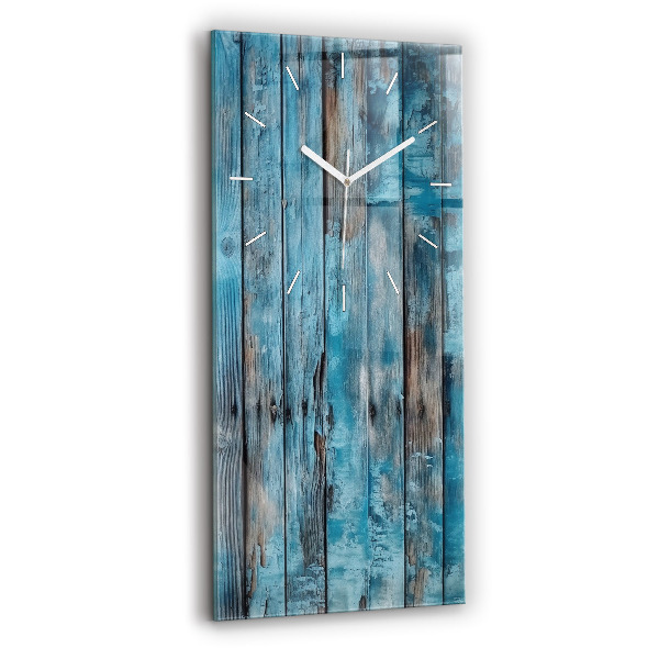Modern vertical wall clock Blue boards
