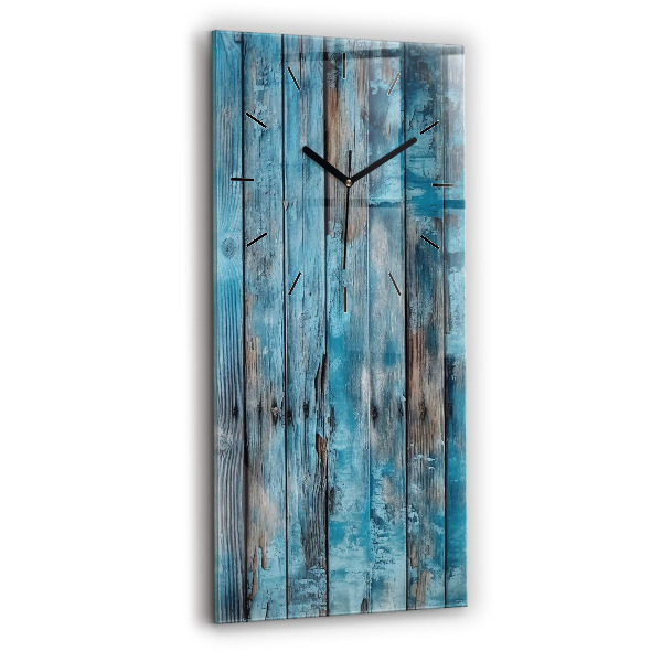 Modern vertical wall clock Blue boards