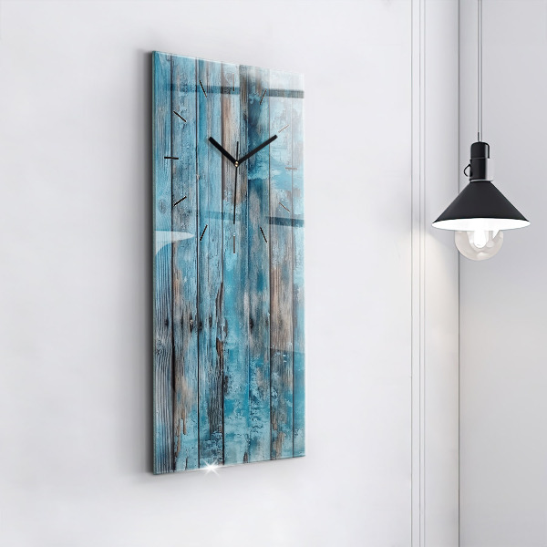 Modern vertical wall clock Blue boards