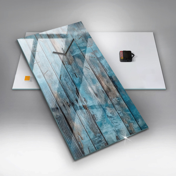 Modern vertical wall clock Blue boards