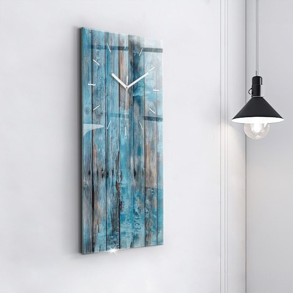 Modern vertical wall clock Blue boards