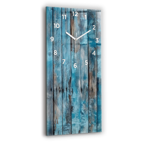 Modern vertical wall clock Blue boards