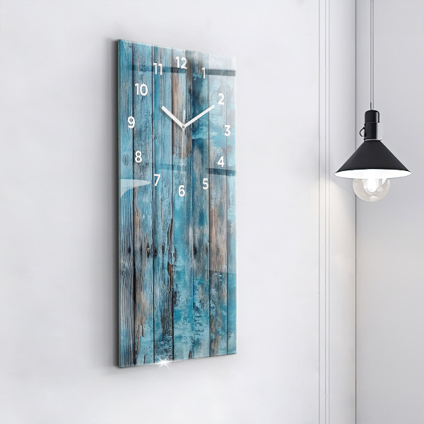 Modern vertical wall clock Blue boards